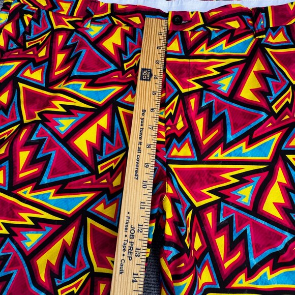 Hreski Golf Shorts Mens Size 42 Multicolor Crazy Loud All Over Print Performance - Picture 8 of 11